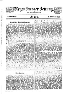 Regensburger Zeitung Donnerstag 7. Oktober 1847