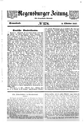 Regensburger Zeitung Samstag 9. Oktober 1847