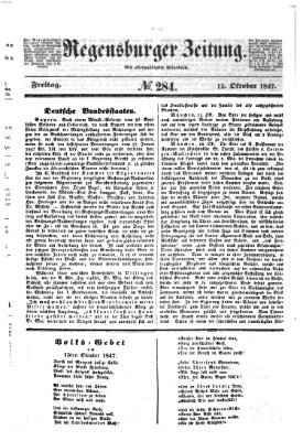 Regensburger Zeitung Freitag 15. Oktober 1847