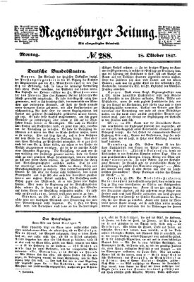 Regensburger Zeitung Montag 18. Oktober 1847