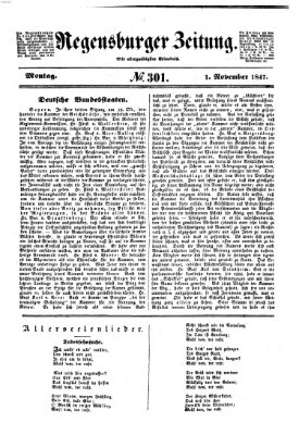 Regensburger Zeitung Montag 1. November 1847