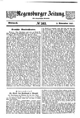 Regensburger Zeitung Mittwoch 3. November 1847