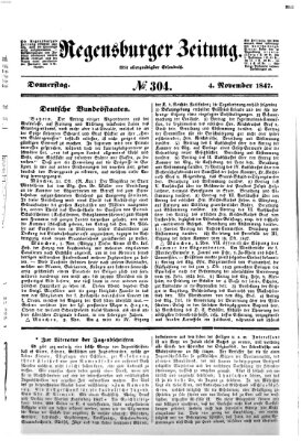 Regensburger Zeitung Donnerstag 4. November 1847