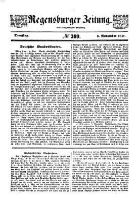 Regensburger Zeitung Dienstag 9. November 1847