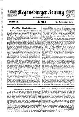 Regensburger Zeitung Mittwoch 10. November 1847