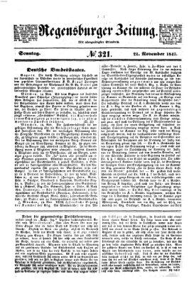 Regensburger Zeitung Sonntag 21. November 1847