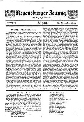 Regensburger Zeitung Dienstag 30. November 1847