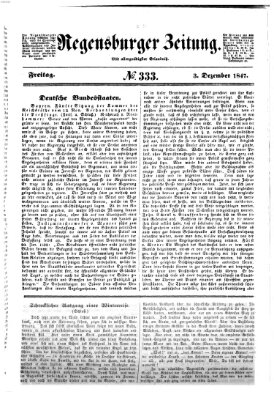 Regensburger Zeitung Freitag 3. Dezember 1847