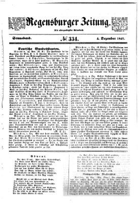 Regensburger Zeitung Samstag 4. Dezember 1847