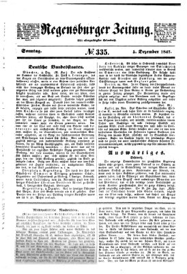 Regensburger Zeitung Sonntag 5. Dezember 1847