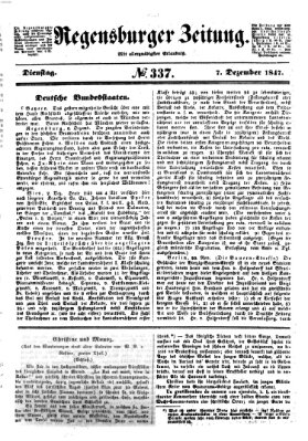 Regensburger Zeitung Dienstag 7. Dezember 1847