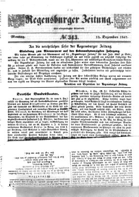 Regensburger Zeitung Montag 13. Dezember 1847