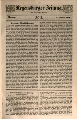 Regensburger Zeitung Montag 3. Januar 1848