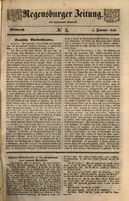 Regensburger Zeitung Mittwoch 5. Januar 1848