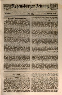 Regensburger Zeitung Sonntag 16. Januar 1848