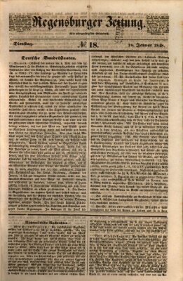 Regensburger Zeitung Dienstag 18. Januar 1848
