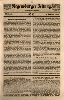 Regensburger Zeitung Mittwoch 2. Februar 1848