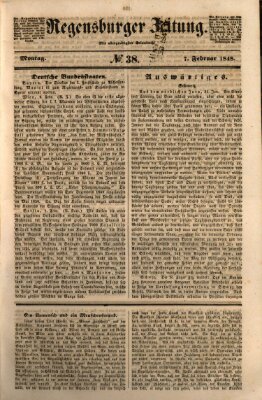Regensburger Zeitung Montag 7. Februar 1848