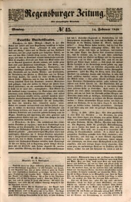 Regensburger Zeitung Montag 14. Februar 1848