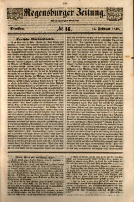 Regensburger Zeitung Dienstag 15. Februar 1848