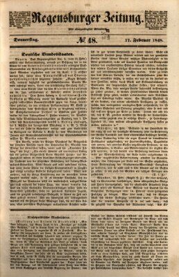 Regensburger Zeitung Donnerstag 17. Februar 1848