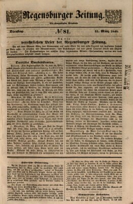 Regensburger Zeitung Dienstag 21. März 1848
