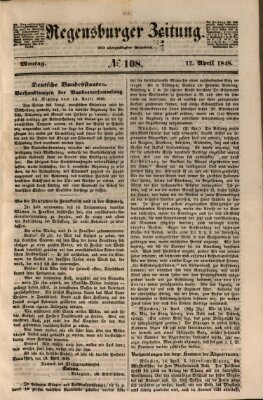 Regensburger Zeitung Montag 17. April 1848