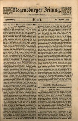 Regensburger Zeitung Donnerstag 20. April 1848