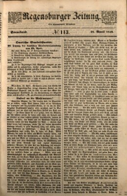 Regensburger Zeitung Samstag 22. April 1848