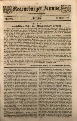 Regensburger Zeitung Sonntag 18. Juni 1848