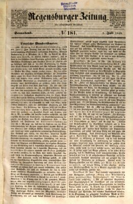 Regensburger Zeitung Samstag 1. Juli 1848