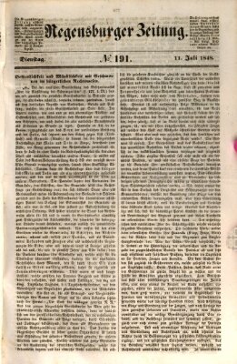 Regensburger Zeitung Dienstag 11. Juli 1848