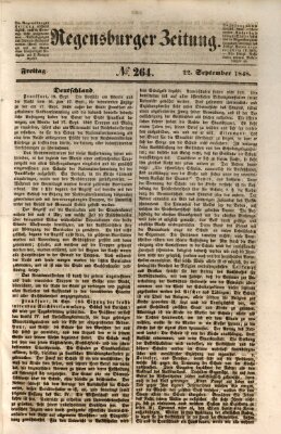 Regensburger Zeitung Freitag 22. September 1848