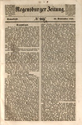 Regensburger Zeitung Samstag 23. September 1848