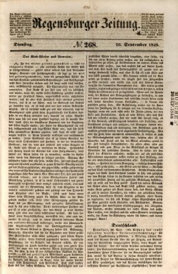 Regensburger Zeitung Dienstag 26. September 1848