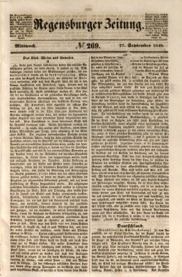 Regensburger Zeitung Mittwoch 27. September 1848