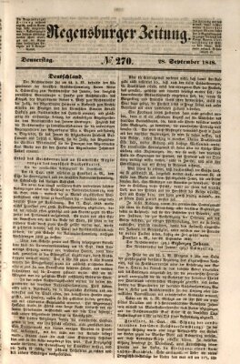 Regensburger Zeitung Donnerstag 28. September 1848