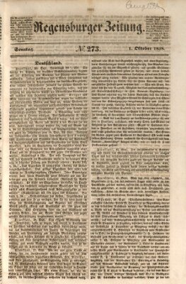 Regensburger Zeitung Sonntag 1. Oktober 1848