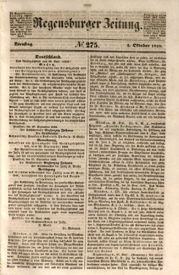 Regensburger Zeitung Dienstag 3. Oktober 1848