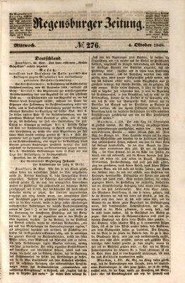 Regensburger Zeitung Mittwoch 4. Oktober 1848