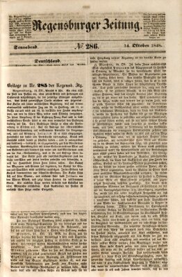 Regensburger Zeitung Samstag 14. Oktober 1848