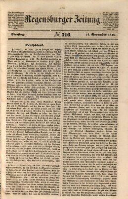 Regensburger Zeitung Dienstag 14. November 1848