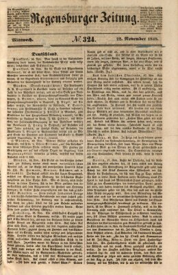 Regensburger Zeitung Mittwoch 22. November 1848