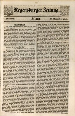 Regensburger Zeitung Mittwoch 29. November 1848