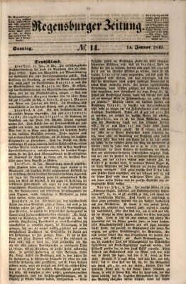 Regensburger Zeitung Sonntag 14. Januar 1849