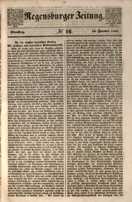 Regensburger Zeitung Dienstag 16. Januar 1849