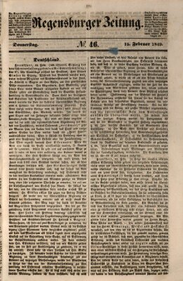 Regensburger Zeitung Donnerstag 15. Februar 1849