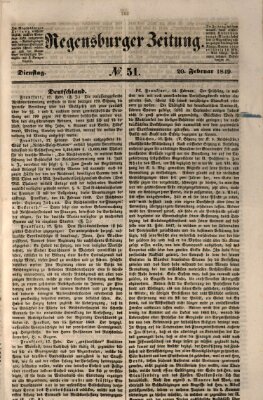 Regensburger Zeitung Dienstag 20. Februar 1849