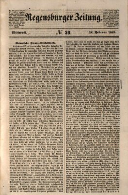 Regensburger Zeitung Mittwoch 28. Februar 1849