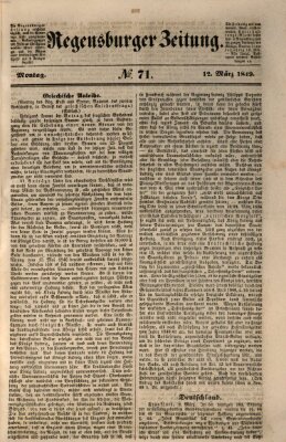 Regensburger Zeitung Montag 12. März 1849